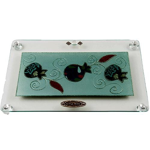 Lily Art - 815-57 - Large regular tray Pomegranate / Tulip Acrylic Judaica Art Gifts 