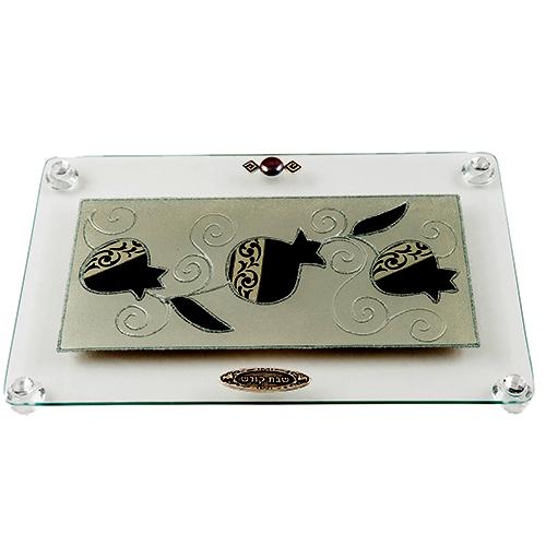 Lily Art - 815-60 - Largeregular tray Pomegranate / Tulip Acrylic Judaica Art Gifts 