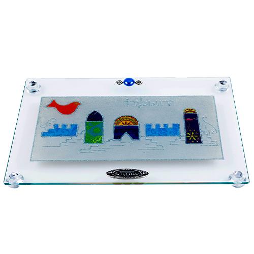 Lily Art - 816-35 - Jerusalem regular tray painted Acrylic Judaica Art Gifts 