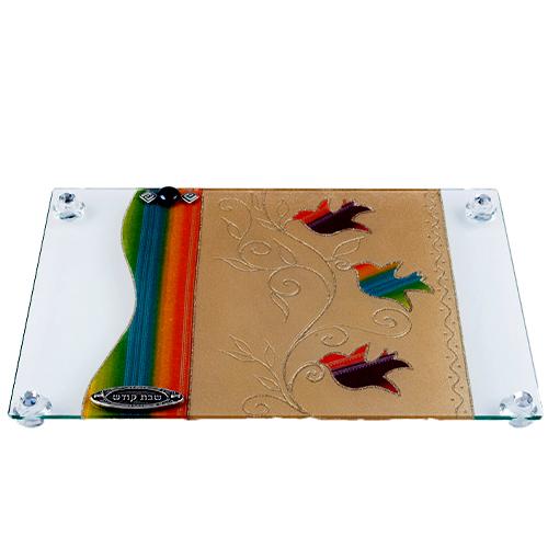 Lily Art - 826-34B - A regular tray designed with a small Tulip / pomegranate Judaica Art Gifts 