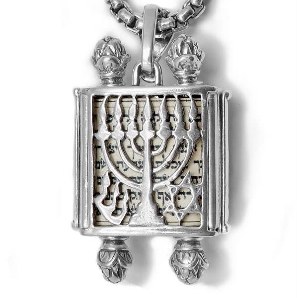 Lion of Judash Torah Scroll Case Locket Necklace 