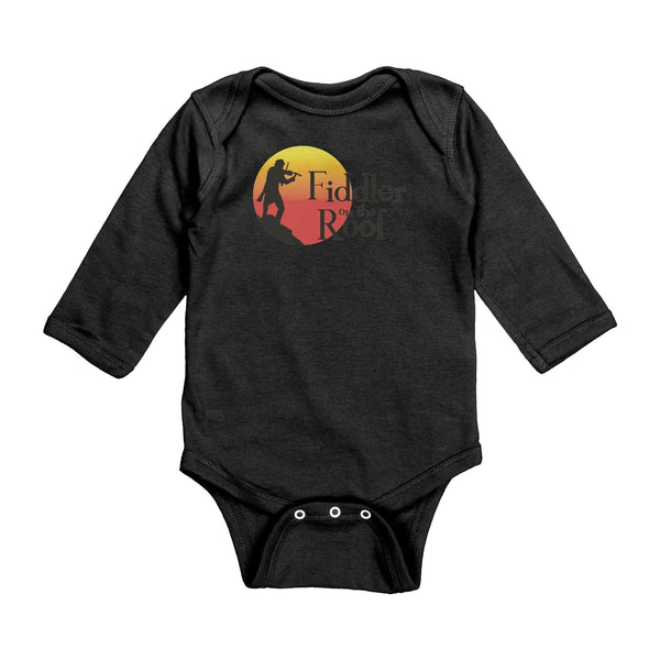 Long Sleeve Baby Bodysuit Fiddler on the Roof in Colors Apparel Black NB 
