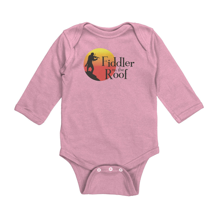 Long Sleeve Baby Bodysuit Fiddler on the Roof in Colors Apparel Pink NB 