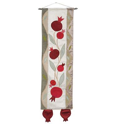 Long Wall Hanging - Pomegranates - Gold 