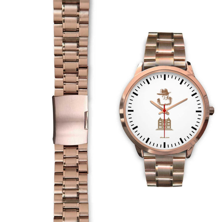 Lubavitcher Rebbe 770 Hebrew Wristwatch Rose Gold Rose Gold Watch 