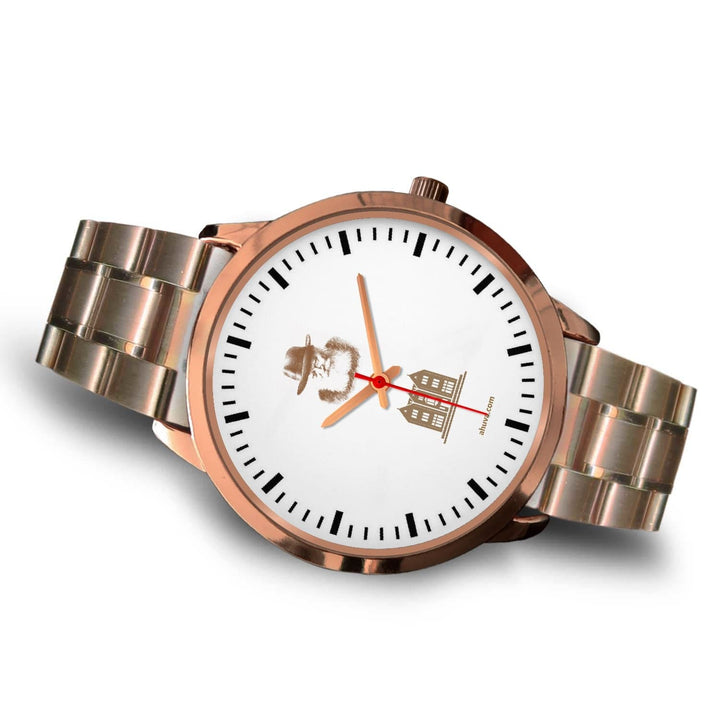 Lubavitcher Rebbe 770 Hebrew Wristwatch Rose Gold Rose Gold Watch 