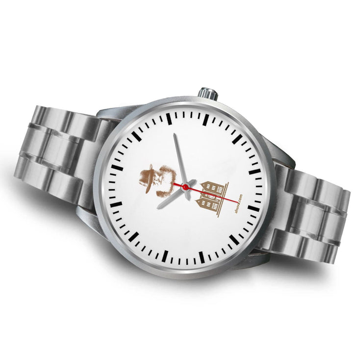 Lubavitcher Rebbe 770 Hebrew Wristwatch Silver Silver Watch 