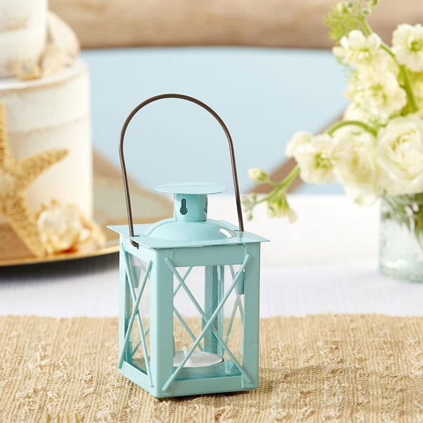 Luminous Blue Mini-Lantern Tea Light Holder Luminous Blue Mini-Lantern Tea Light Holder 