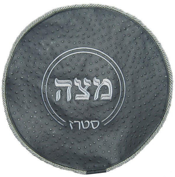 MA100F-GR Matzah Covers Matzah Cover Silver Grey Grey Ostrich