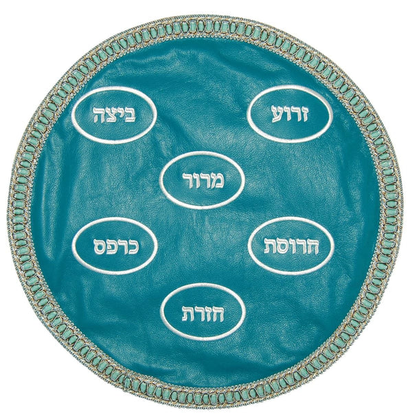 MA110-TL Matzah Covers Matzah Cover Cream Teal