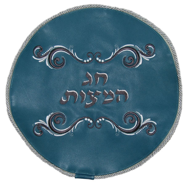 MA180-TL Matzah Covers Matzah Cover Charcoal & Silver Teal