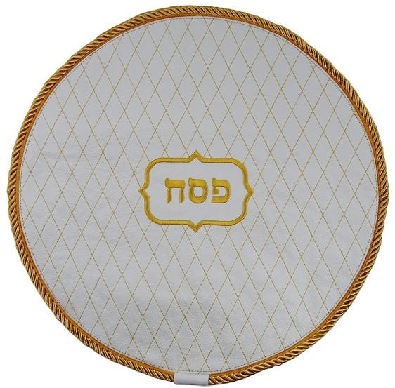 MA300-WH Matzah Covers Matzah Cover Gold White