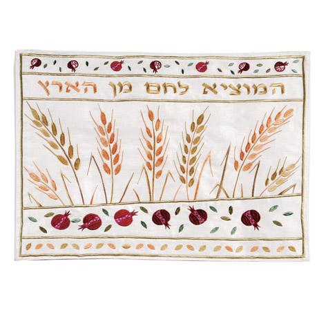 Machine Embroidered Challah Cover - Wheat 