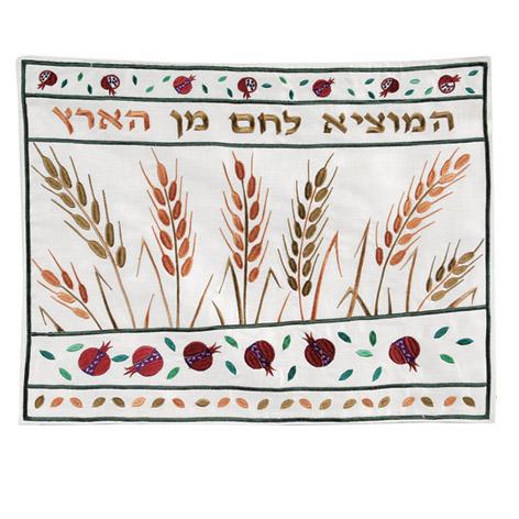 Machine Embroidered Challah Cover - Wheat 