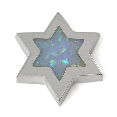 Magen David Pendant With Opulent Opal Stone 18 inches Chain (45 cm) 