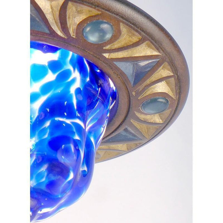 Majestic Blue Star Modern Ceiling Synagogue Lamp 