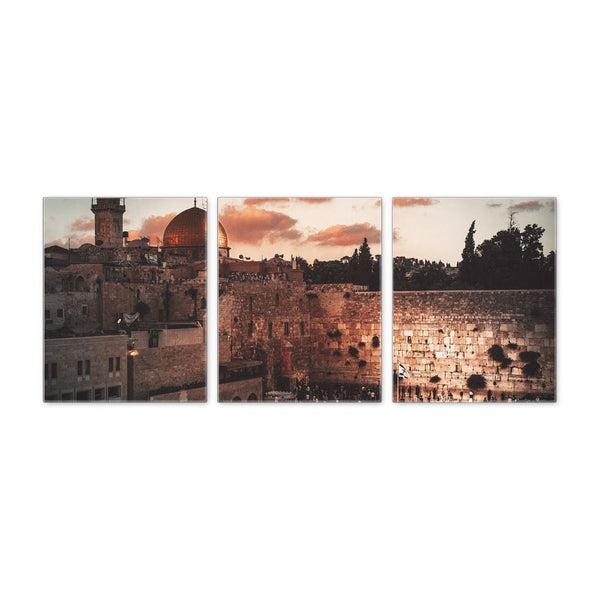 Majestic Sunset at the Western Wall Kotel Canvas Wall Art Set Majestic Sunset at the Kotel 