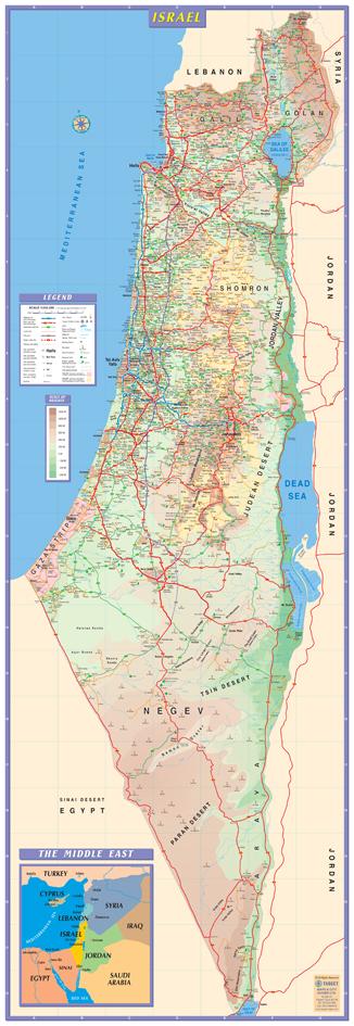 Map of Israel Full Israel Map Poster & Banner 
