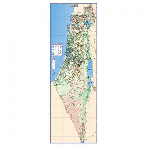 Map of Israel Full Israel Map Poster & Banner English Map PVC Banner 165 x 55 cm 