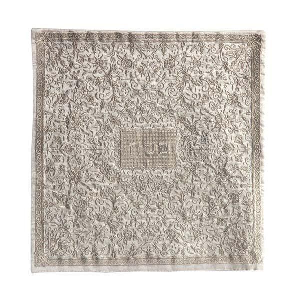 Matzah Cover - Full Embroidery - Silver 