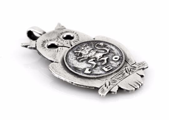 medallion necklace with the Leo medallion of The Zodiac ahuva coin jewelry one of a kind owl zodiac necklace Pendant 