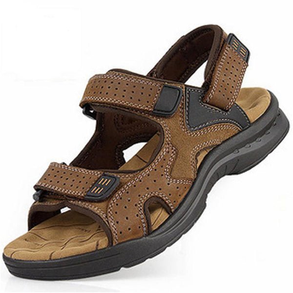 Men Sandals - Genuine Leather Cowhide Summer Outdoor Casual Suede Leather Sandals apparel 