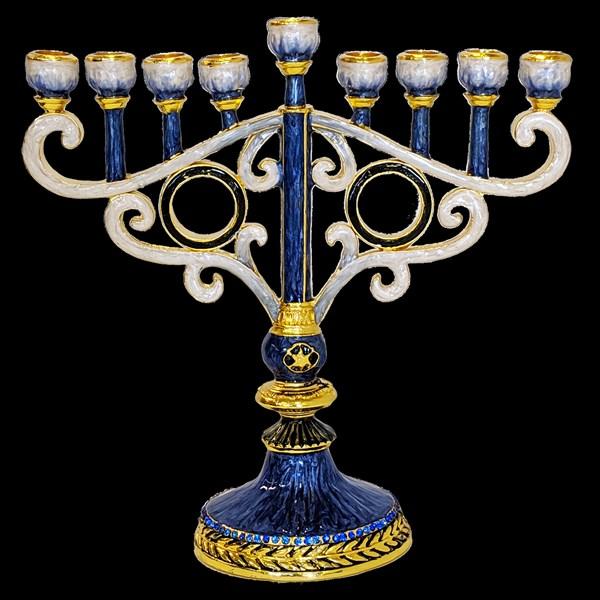 Menorah, jeweled, 6.75" 