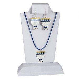 Menorah Jewelry Set - Earrings and Necklace Gift Boxed 