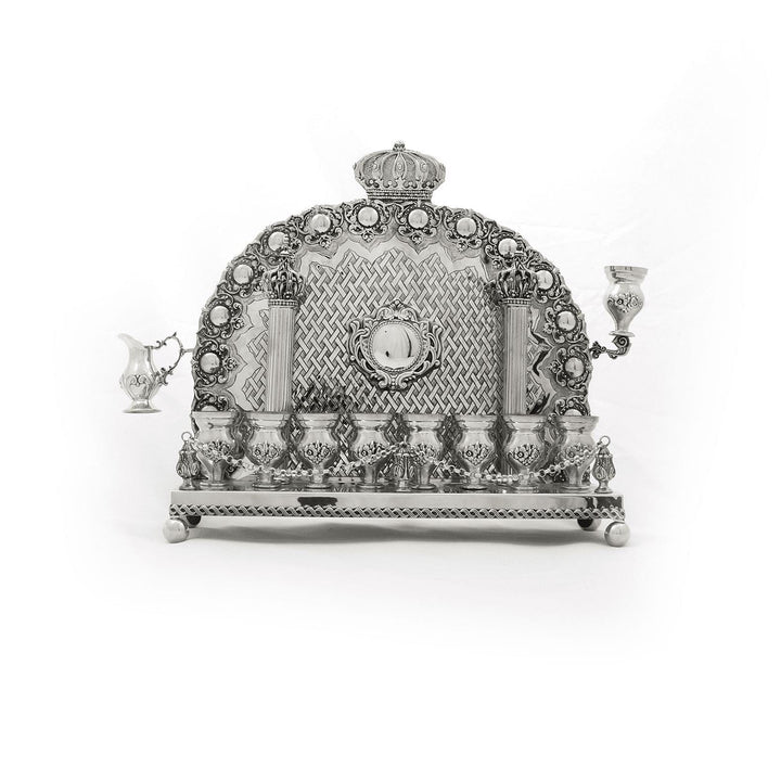 Menorah with back pillars and crowns Menorah 