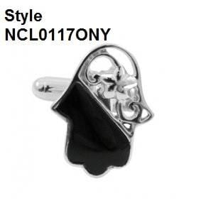 Men's Cufflinks Collection Chrysocolla & Onyx Stones NCL0117ONY 
