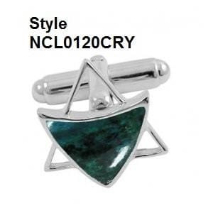 Men's Cufflinks Collection Chrysocolla & Onyx Stones NCL0120CRY 