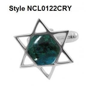 Men's Cufflinks Collection Chrysocolla & Onyx Stones NCL0122CRY 