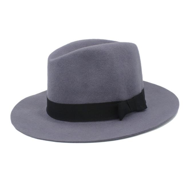 Men's Felt Fedora Hat Grey 