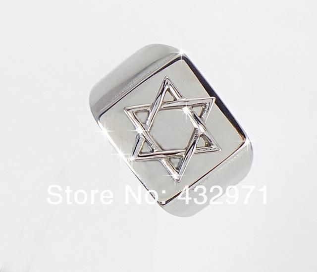 Men's Ring with a Flat Plate Cut Out Star Of David jewish ring 8 silver 