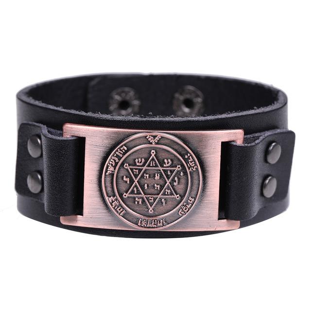 Mens Wide Leather Kabala Amulet Bracelets bracelet 2 