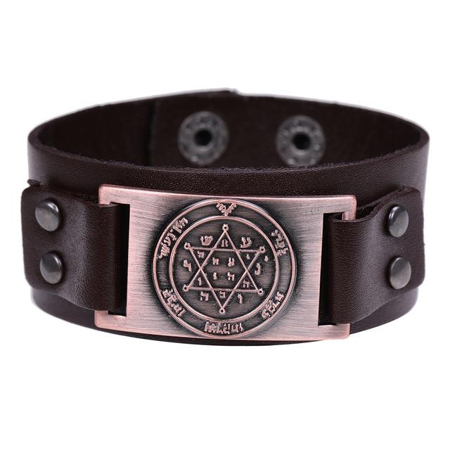 Mens Wide Leather Kabala Amulet Bracelets bracelet 5 