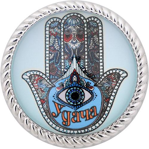 Metal Magnet With Glass 4cm- Mazal (russian) 5153 