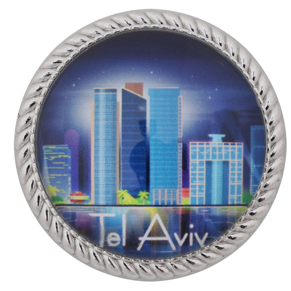 Metal Magnet With Glass 4cm- Tel Aviv (english) 5153 