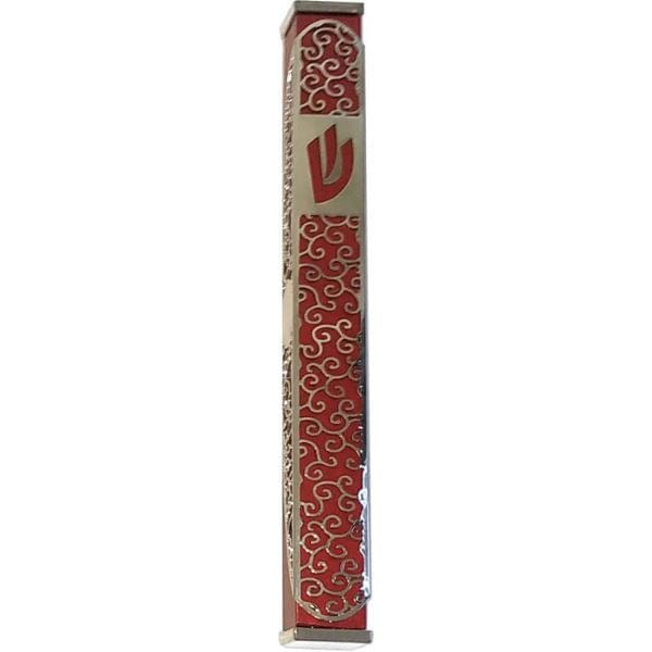 Mezuzah Aluminum Anodize with Laser Cut Silver Pattern 12 cm Mezuzah Cases 