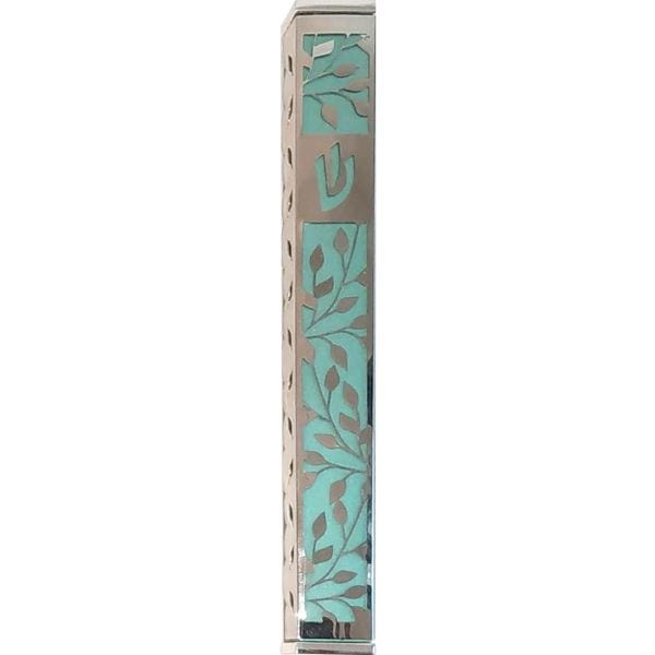 Mezuzah Aluminum Anodize with Laser Cut Silver Pattern 12 cm Mezuzah Cases 