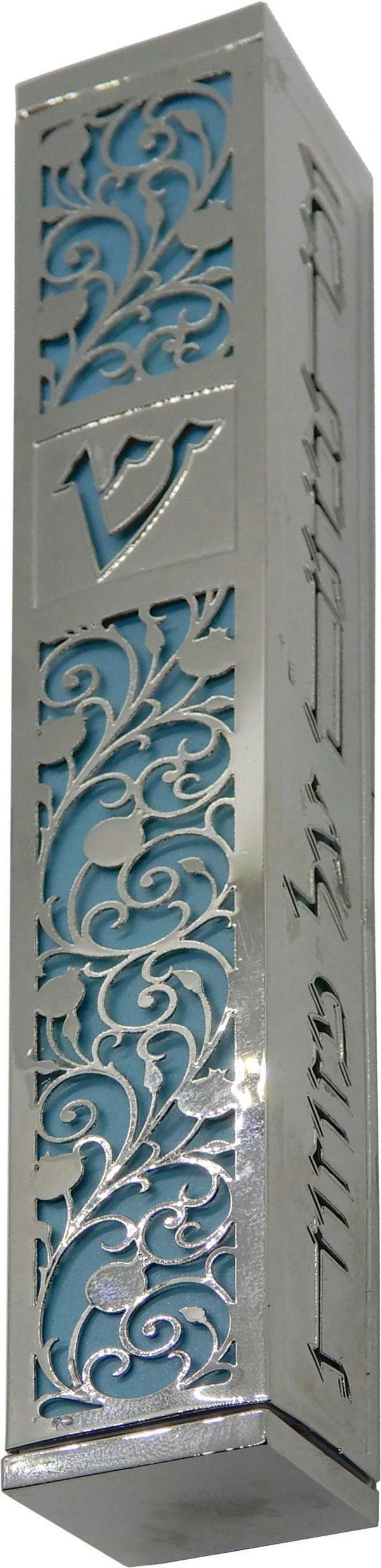 Mezuzah Aluminum with silver etching 12 cm Mezuzah Cases 