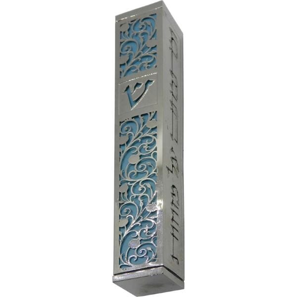 Mezuzah Aluminum with silver etching 12 cm Mezuzah Cases 