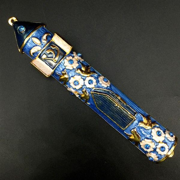 Mezuzah Case, jeweled, medium 