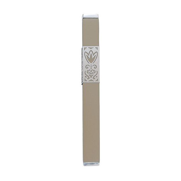 Mezuzah + Metal Cutout 12cm - Brown 