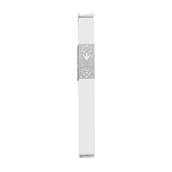 Mezuzah + Metal Cutout 12cm - White 