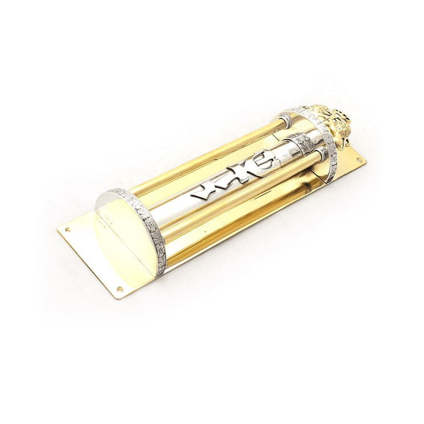 Mezuzah pillars gold plate Sterling Silver 