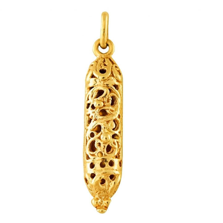 Mezuzah Shape With Floral Cut Out Design 16 inches Chain (40 cm) Kosher Dairy 