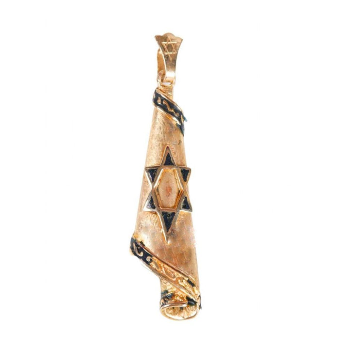 Mezuzah Wrap Gold Pendant Necklace 