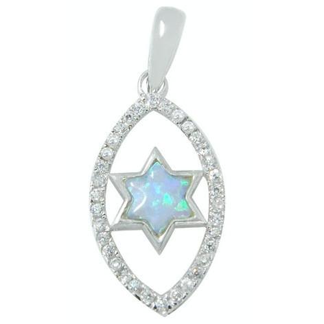 Micro Pave Crystal Stone Star Eye Necklace 18 inches Chain (45 cm) 