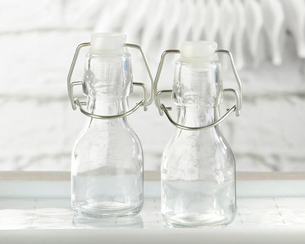 Mini Glass Favor Jar - Baby (Set of 12) (Available Personalized) Mini Glass Favor Bottle with Swing Top - DIY (Set of 12) 